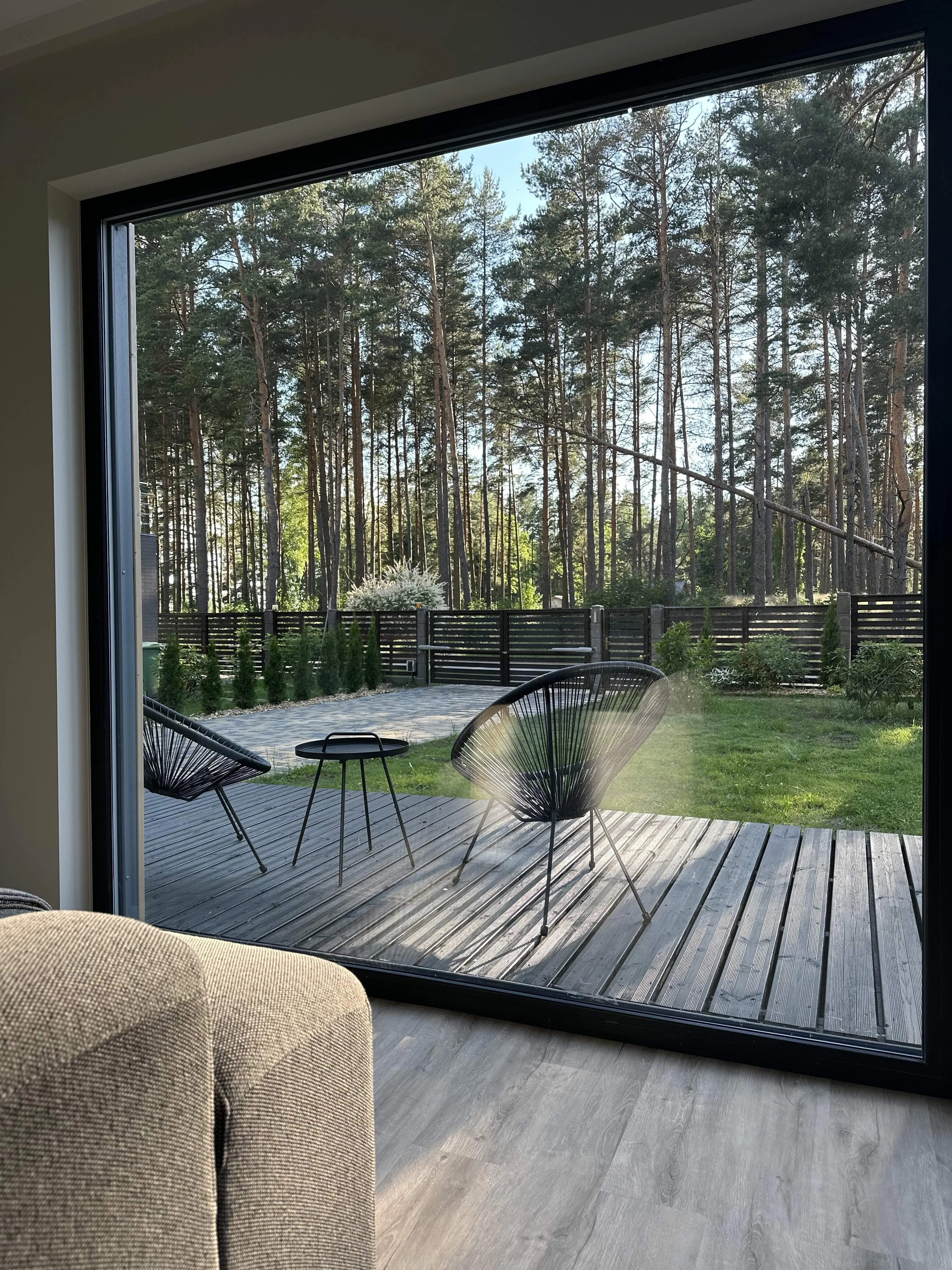 CHALET bedroom with forest window